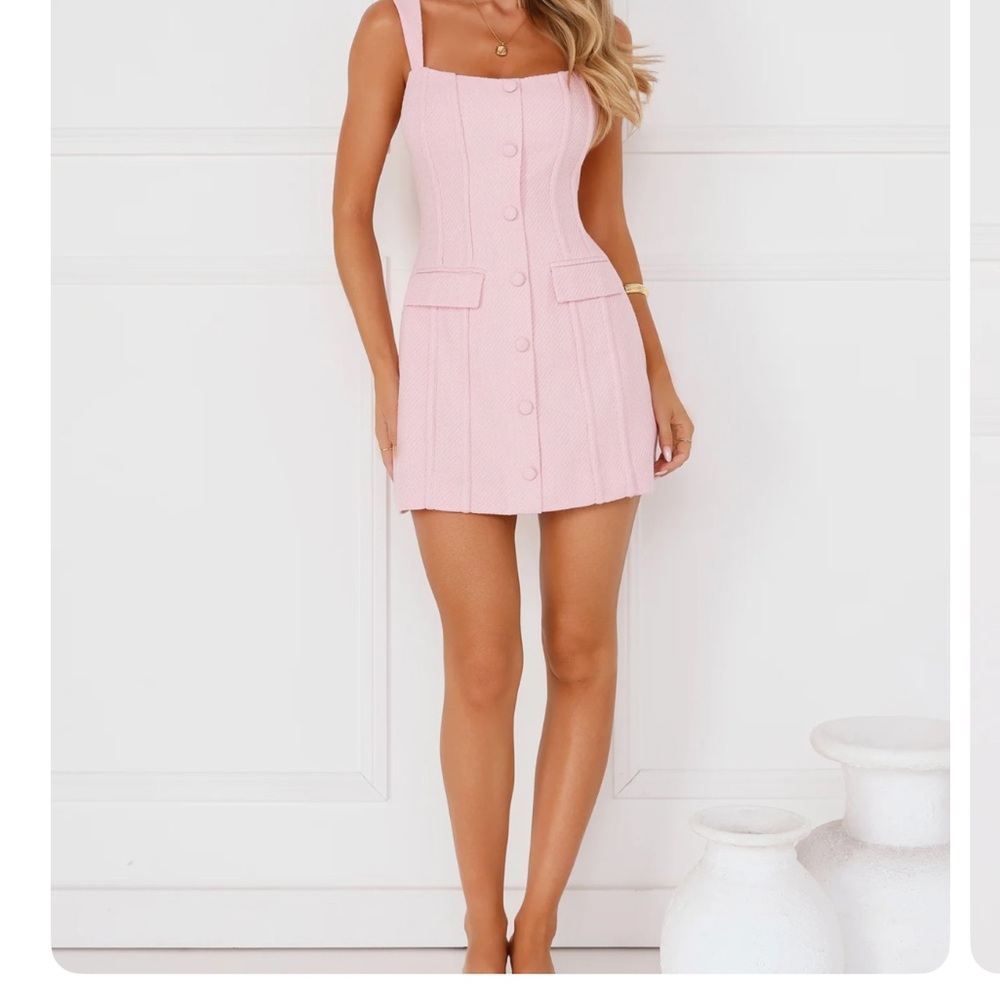 Hello Molly Blush Button-Up Mini Dress